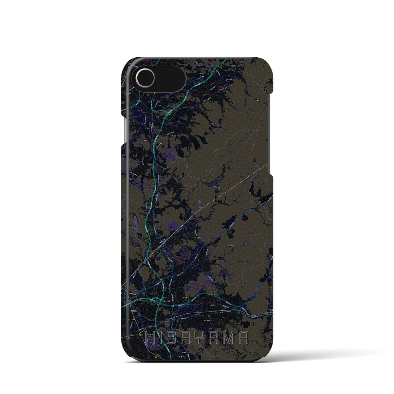 【久山(福岡県)】地図柄iPhoneケース(バックカバータイプ)