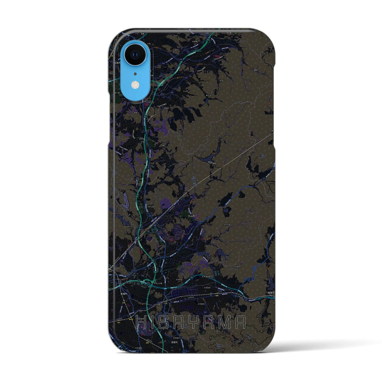 【久山(福岡県)】地図柄iPhoneケース(バックカバータイプ)