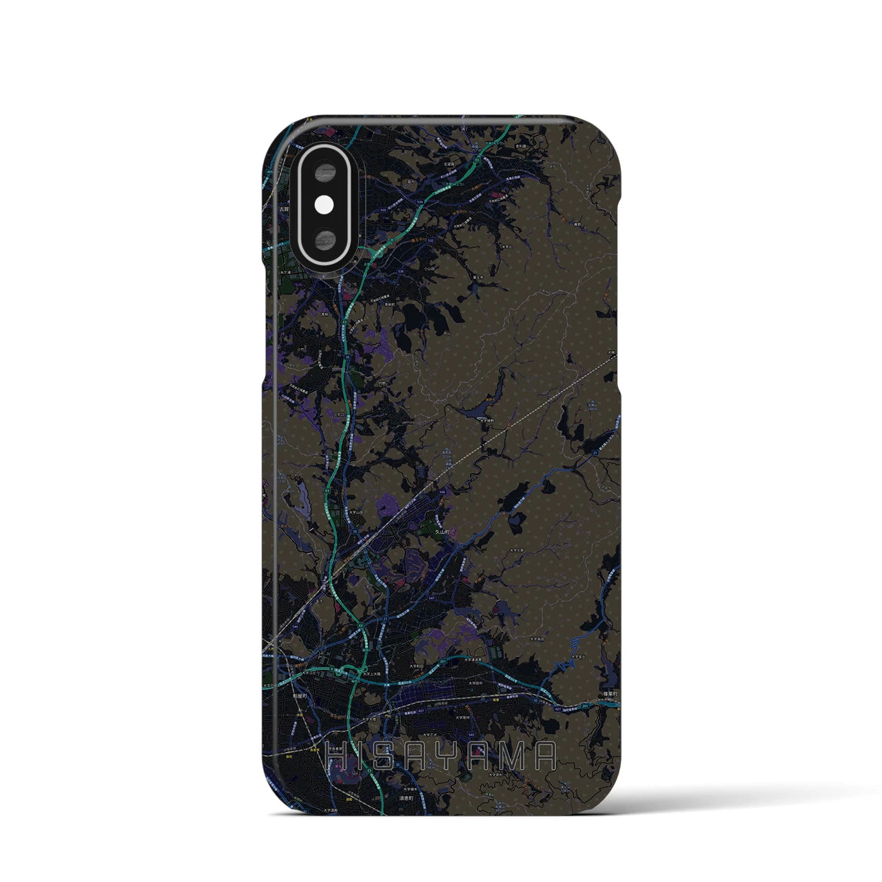 【久山(福岡県)】地図柄iPhoneケース(バックカバータイプ)