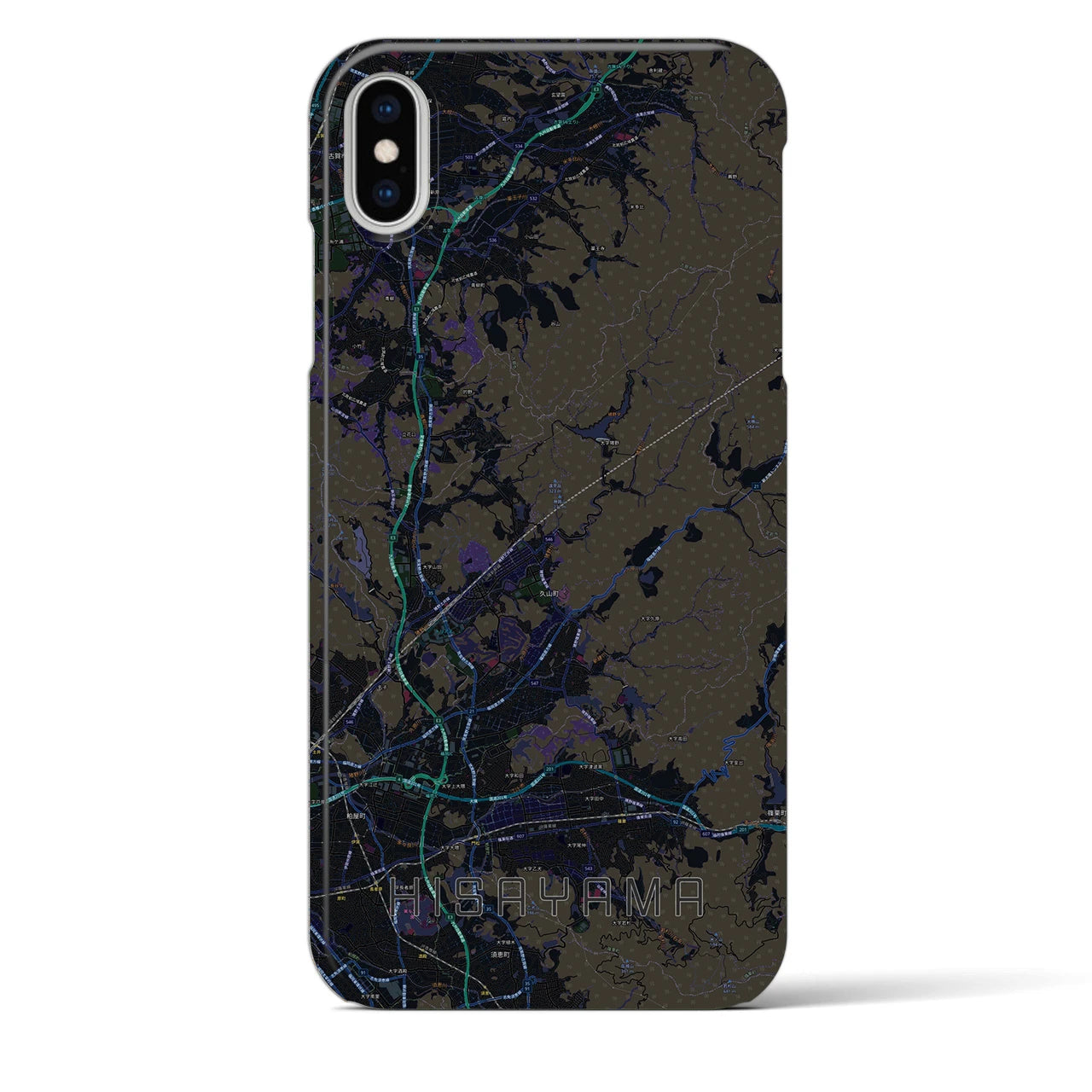 【久山(福岡県)】地図柄iPhoneケース(バックカバータイプ)