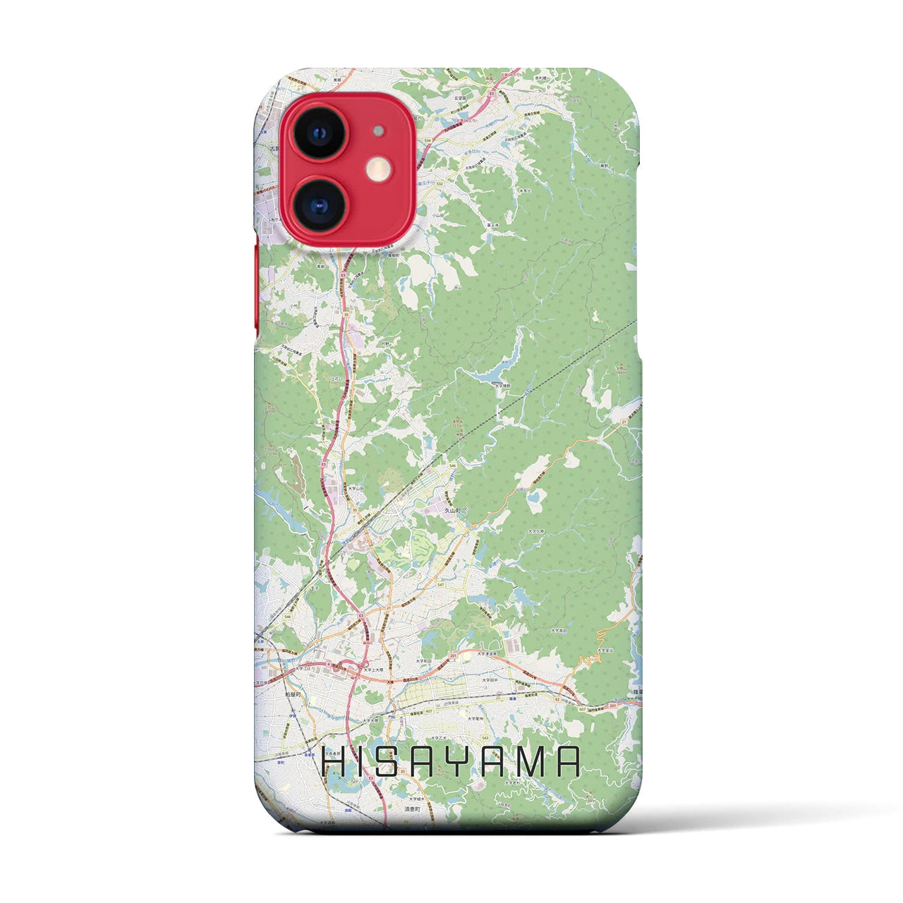 【久山(福岡県)】地図柄iPhoneケース(バックカバータイプ)