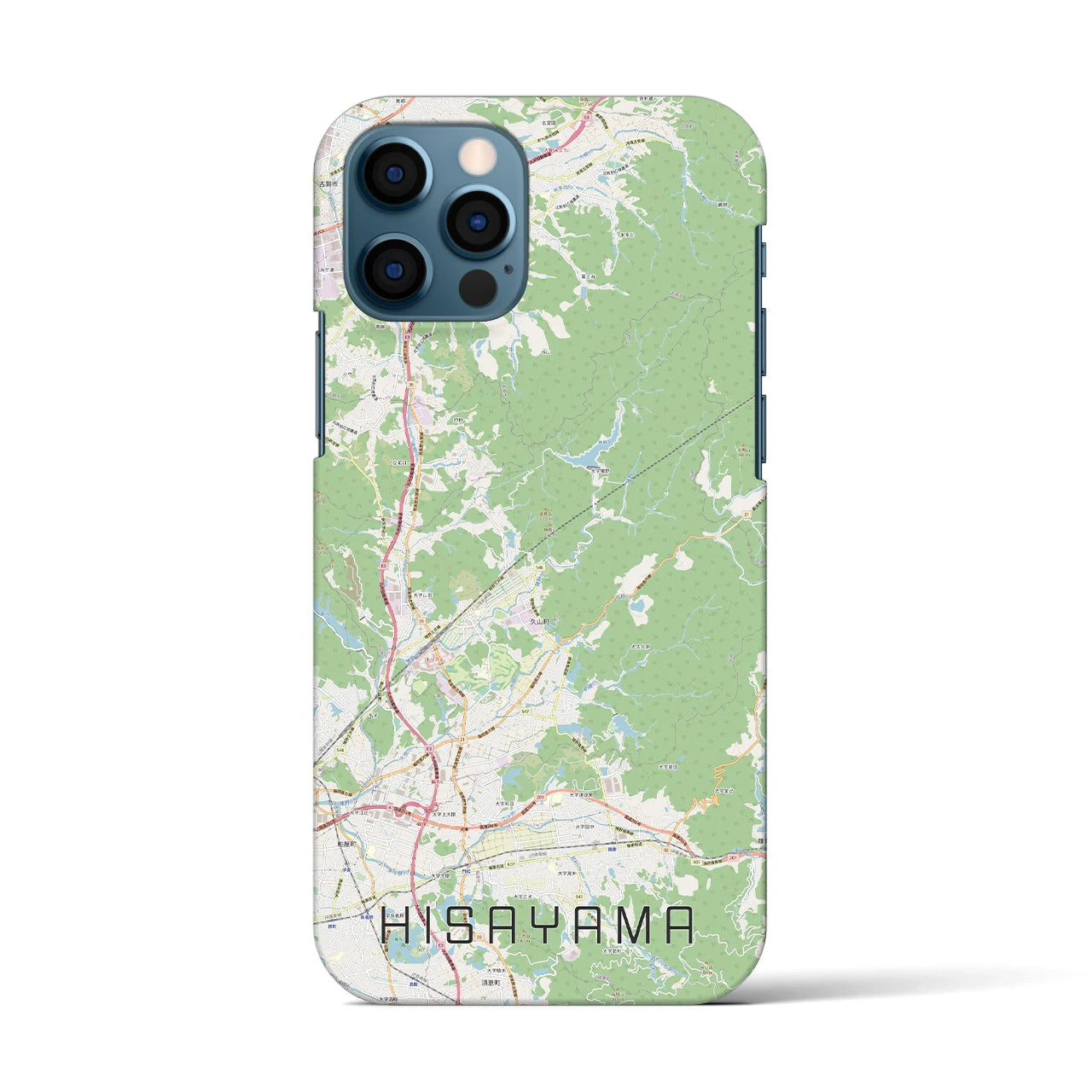 【久山(福岡県)】地図柄iPhoneケース(バックカバータイプ)
