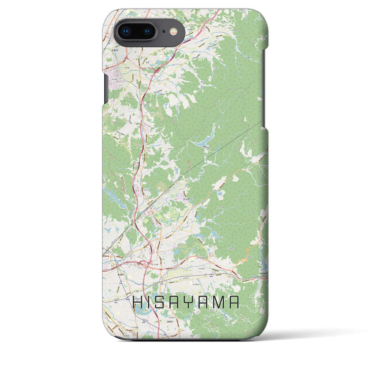 【久山(福岡県)】地図柄iPhoneケース(バックカバータイプ)