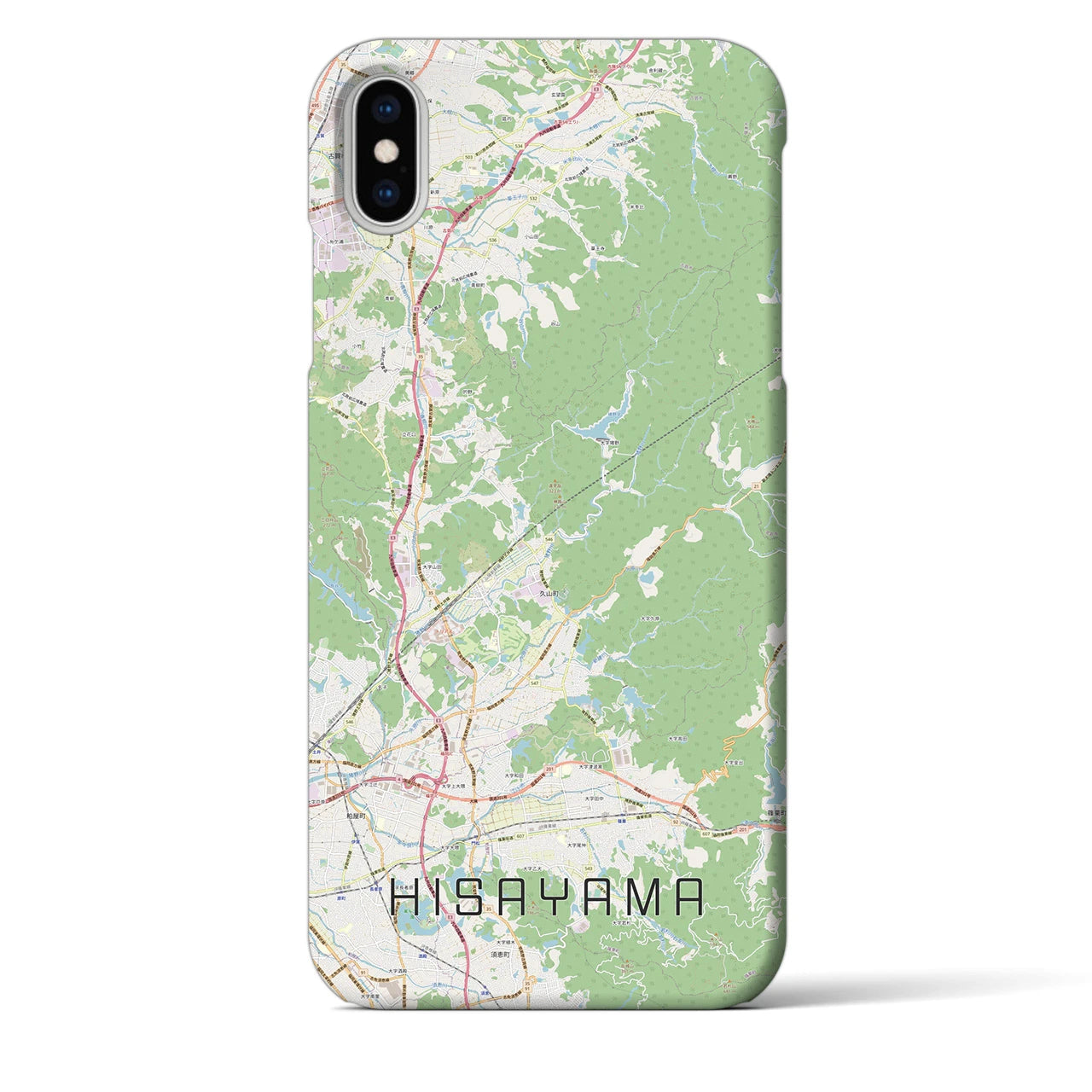 【久山(福岡県)】地図柄iPhoneケース(バックカバータイプ)