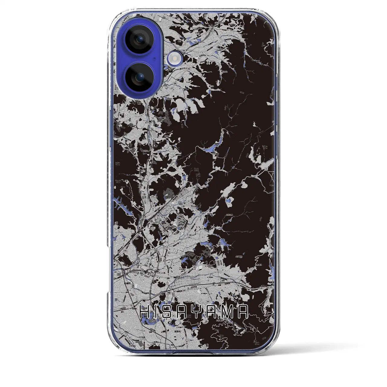 【久山(福岡県)】地図柄iPhoneケース(クリアタイプ)モノトーン・iPhone 16 Pro Max 用