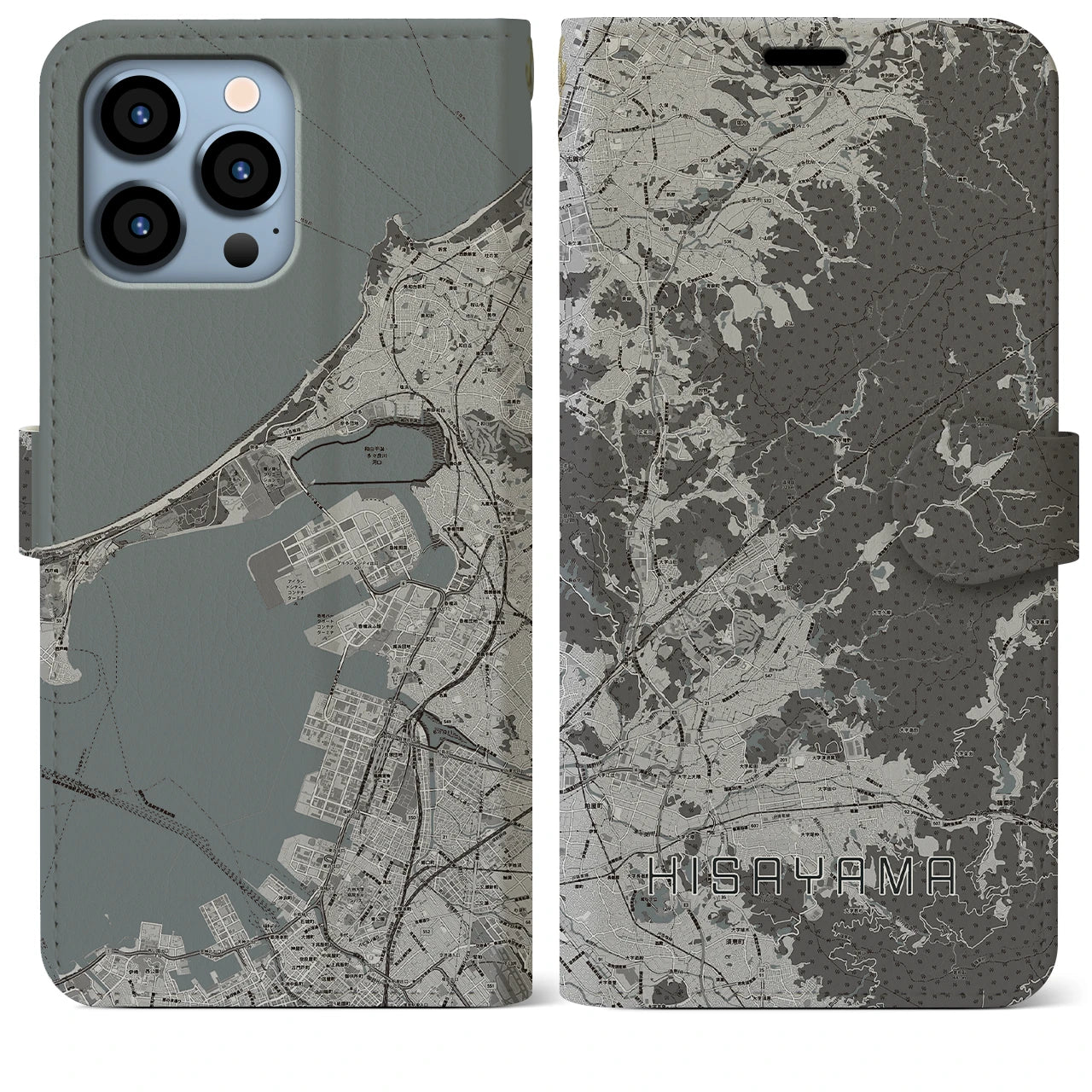 【久山(福岡県)】地図柄iPhoneケース(手帳タイプ)