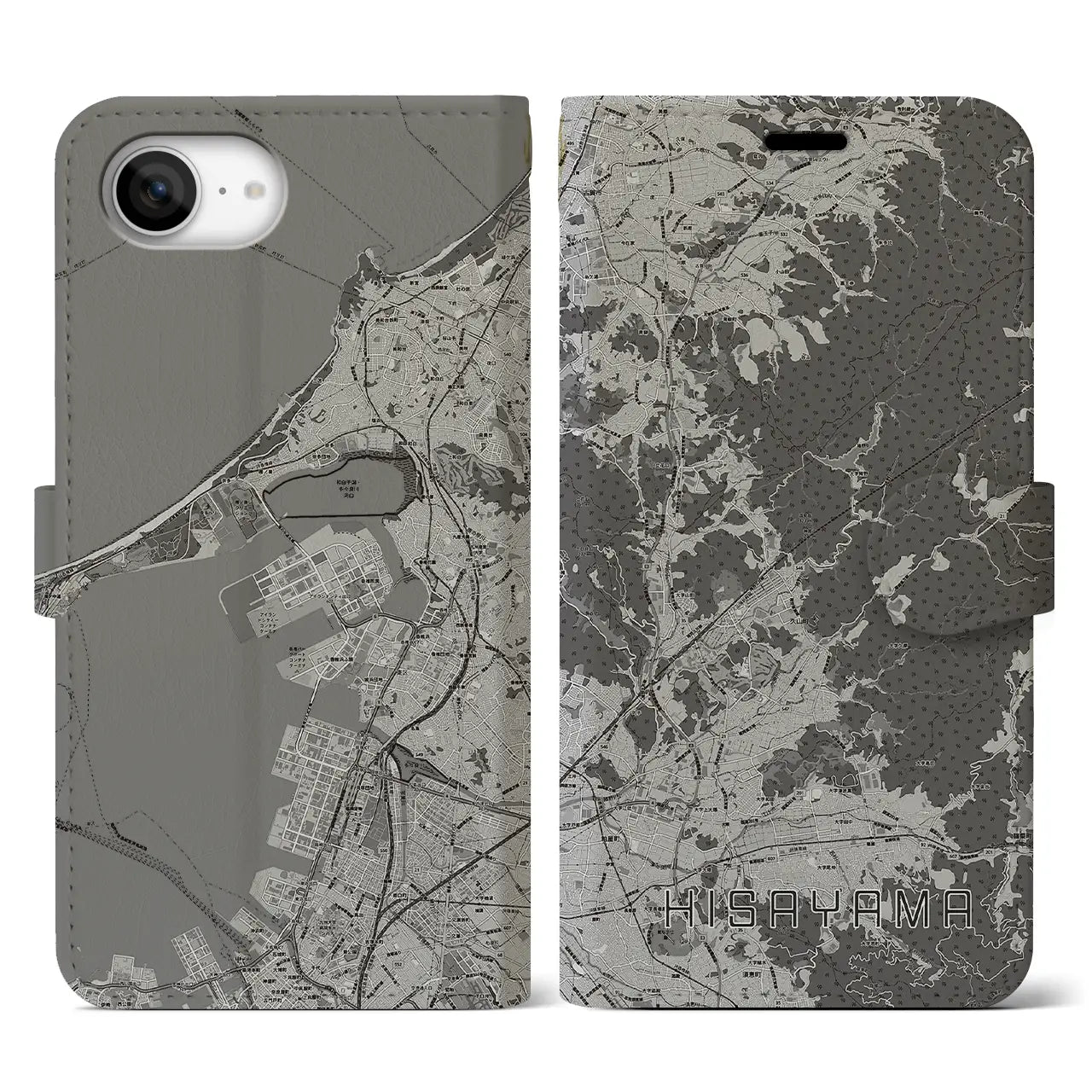 【久山(福岡県)】地図柄iPhoneケース(手帳タイプ)