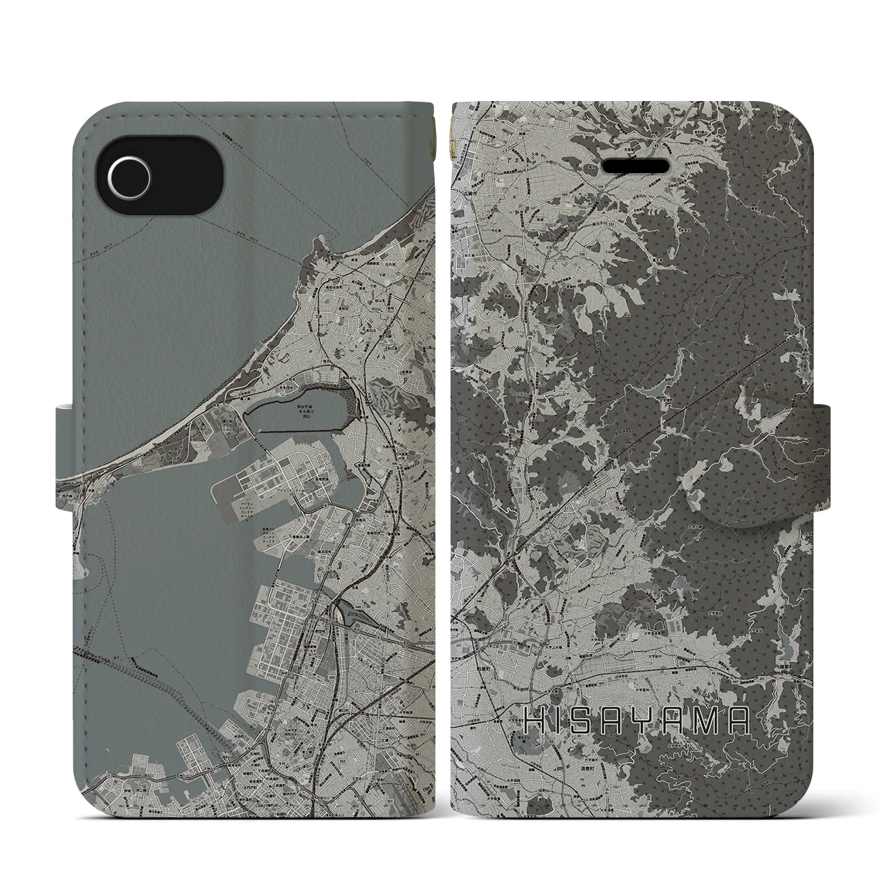 【久山(福岡県)】地図柄iPhoneケース(手帳タイプ)