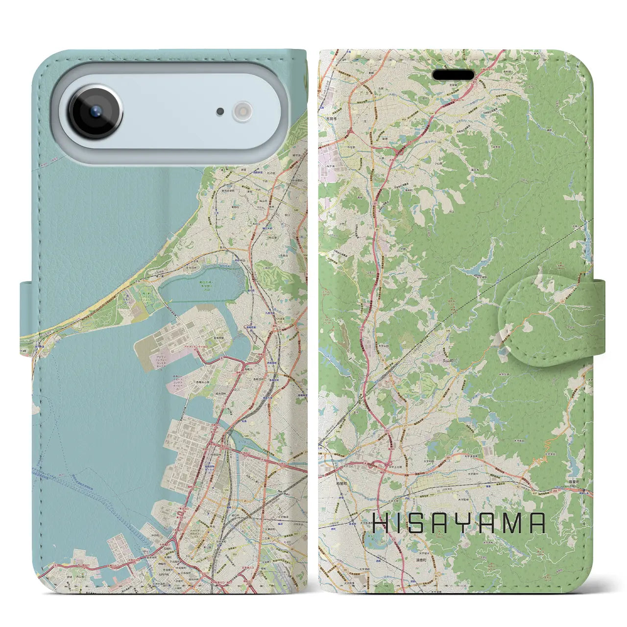 【久山(福岡県)】地図柄iPhoneケース(手帳タイプ)