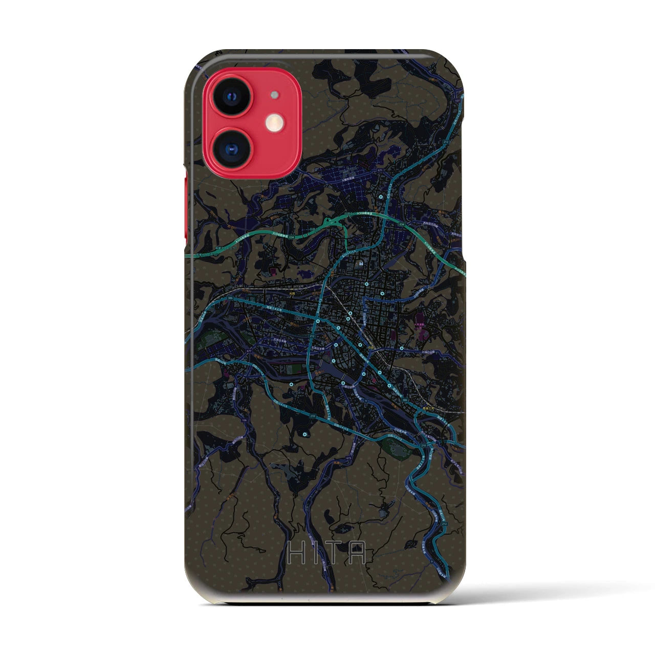 【日田2(大分県)】地図柄iPhoneケース(バックカバータイプ)