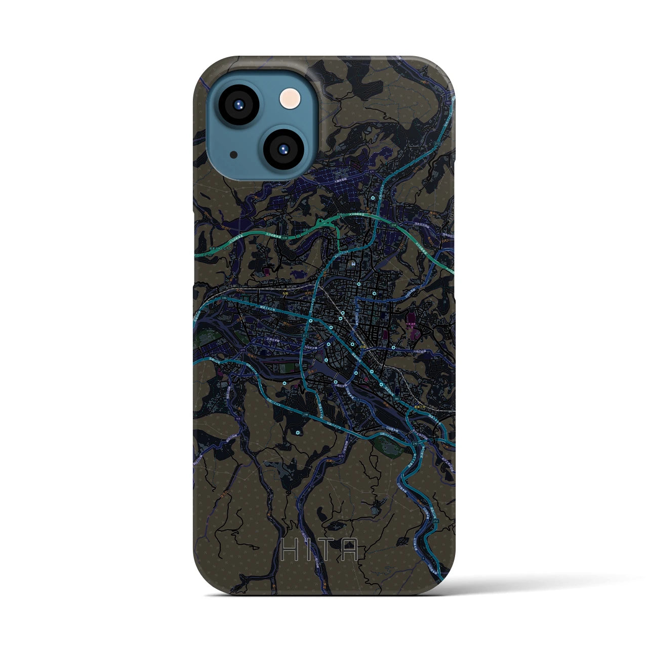 【日田2(大分県)】地図柄iPhoneケース(バックカバータイプ)