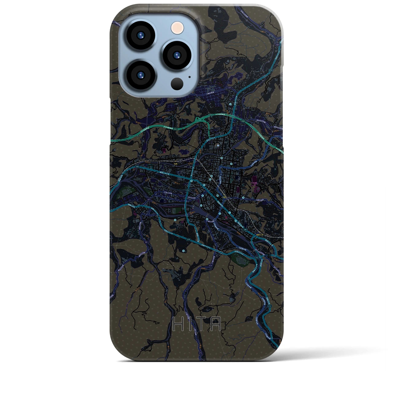 【日田2(大分県)】地図柄iPhoneケース(バックカバータイプ)