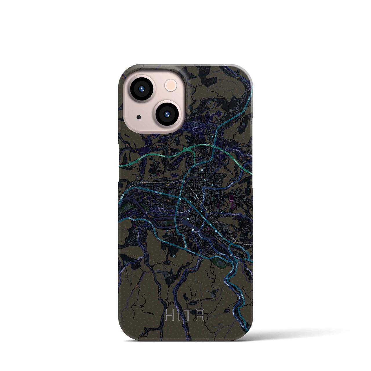 【日田2(大分県)】地図柄iPhoneケース(バックカバータイプ)