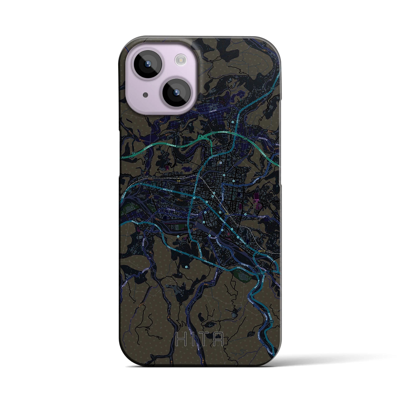 【日田2(大分県)】地図柄iPhoneケース(バックカバータイプ)