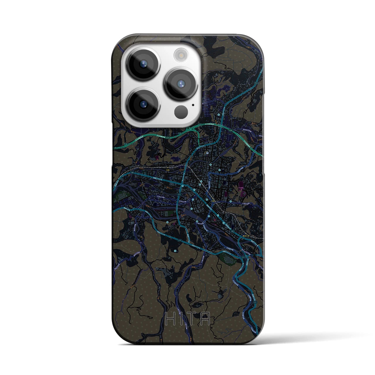 【日田2(大分県)】地図柄iPhoneケース(バックカバータイプ)