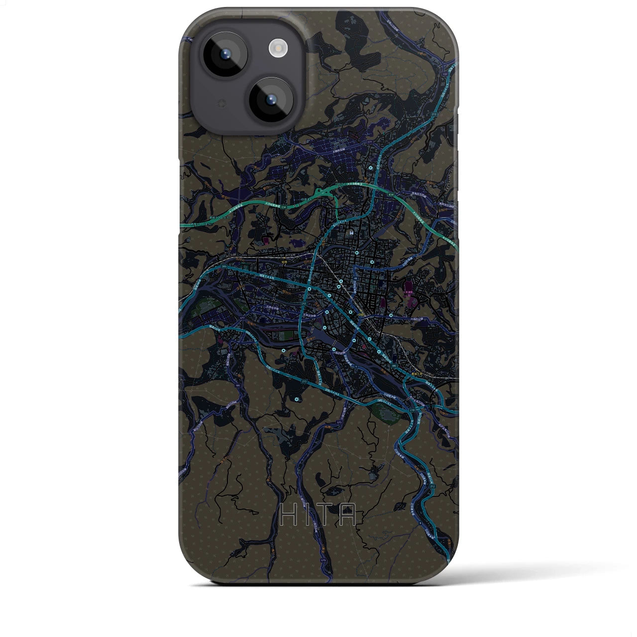 【日田2(大分県)】地図柄iPhoneケース(バックカバータイプ)