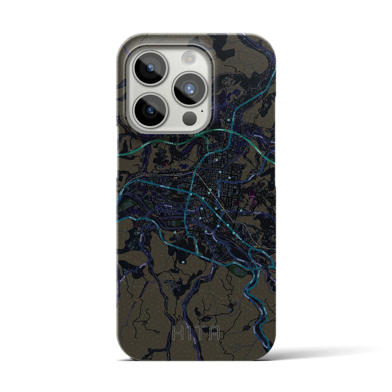 【日田2(大分県)】地図柄iPhoneケース(バックカバータイプ)