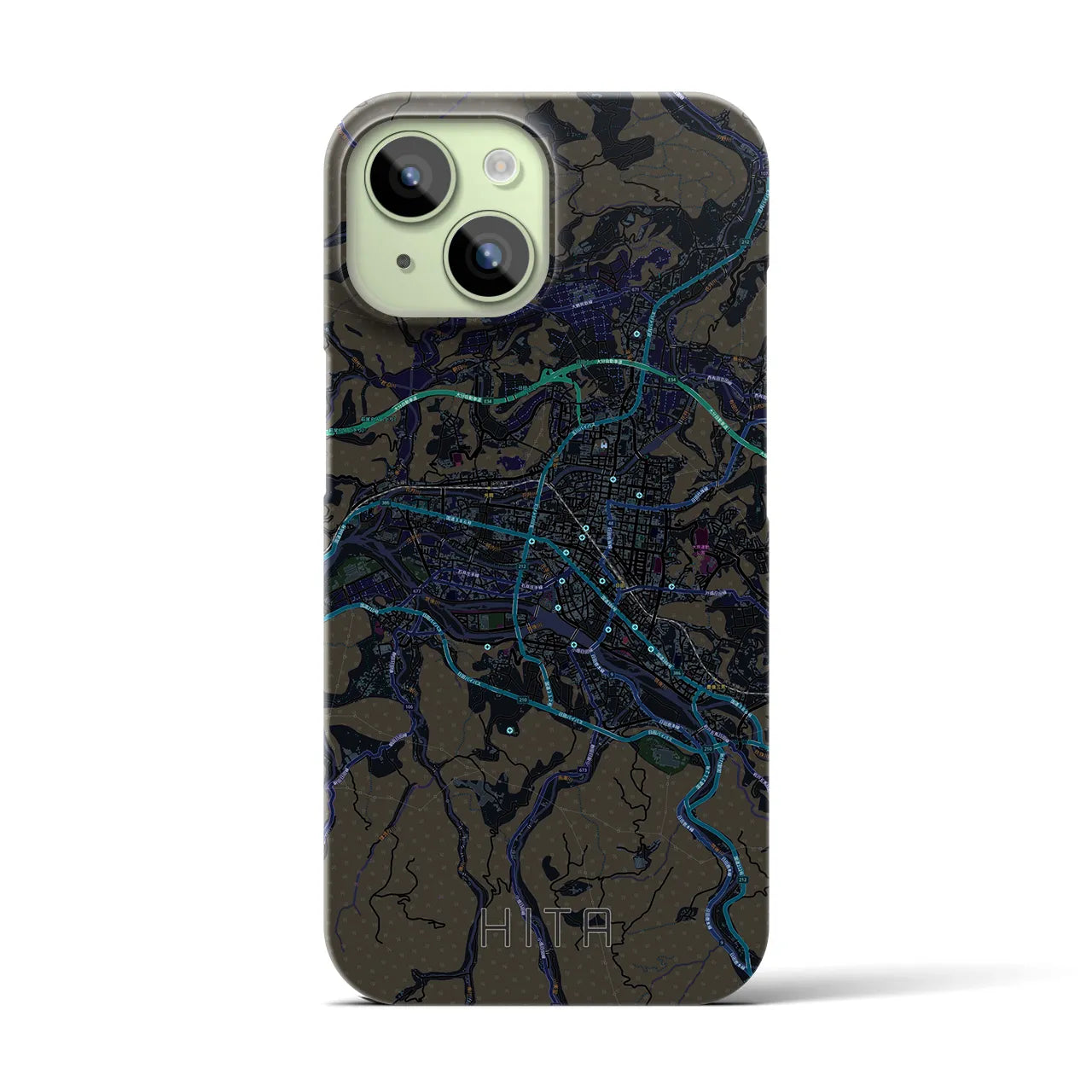【日田2(大分県)】地図柄iPhoneケース(バックカバータイプ)