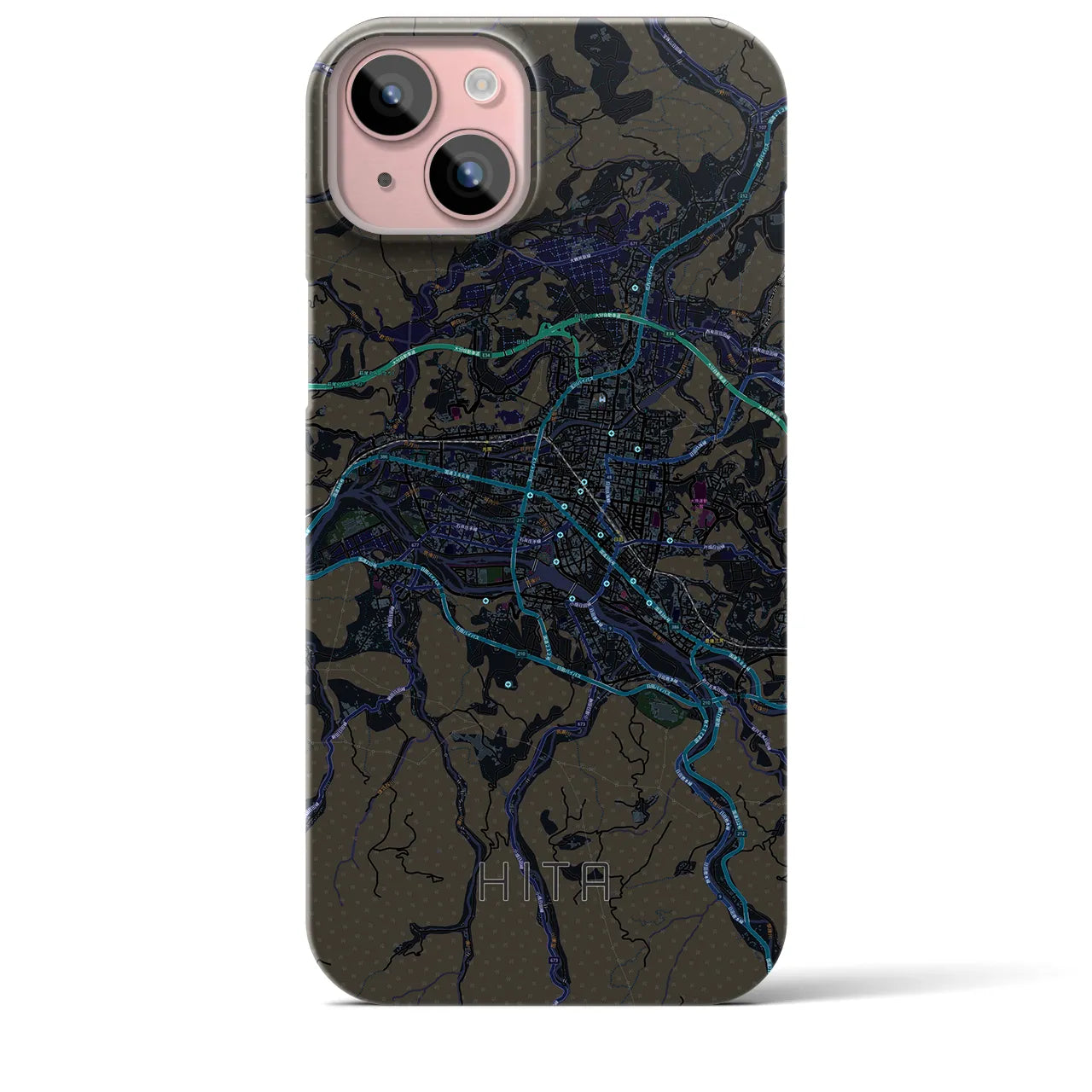 【日田2(大分県)】地図柄iPhoneケース(バックカバータイプ)