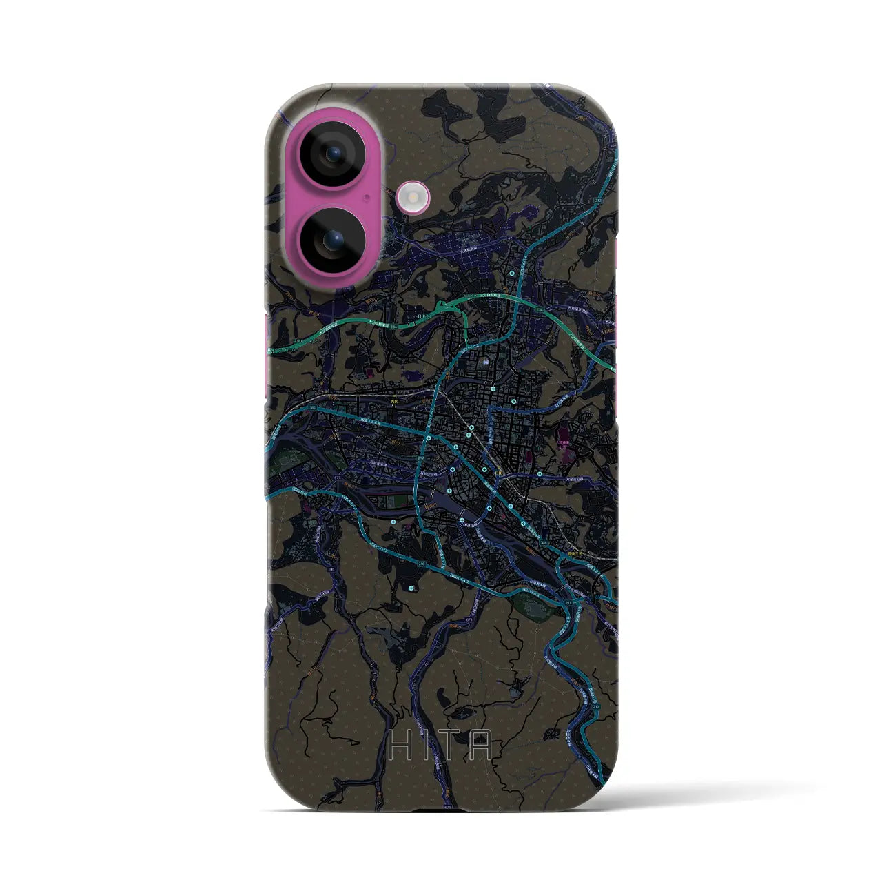 【日田2(大分県)】地図柄iPhoneケース(バックカバータイプ)