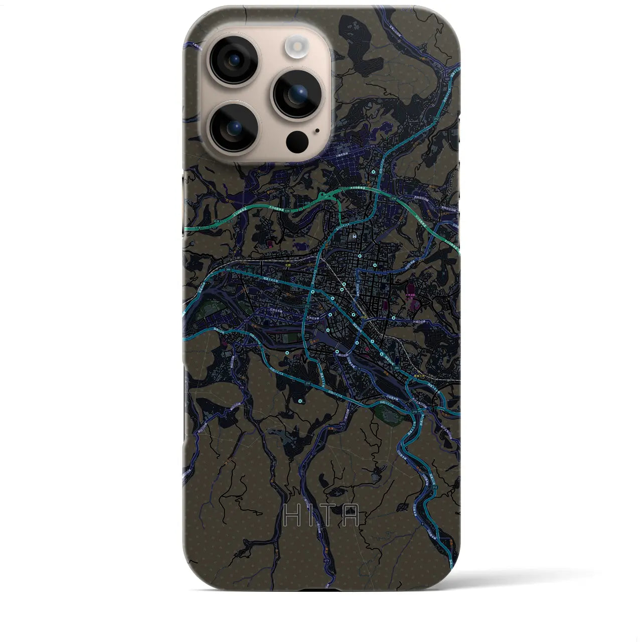 【日田2(大分県)】地図柄iPhoneケース(バックカバータイプ)
