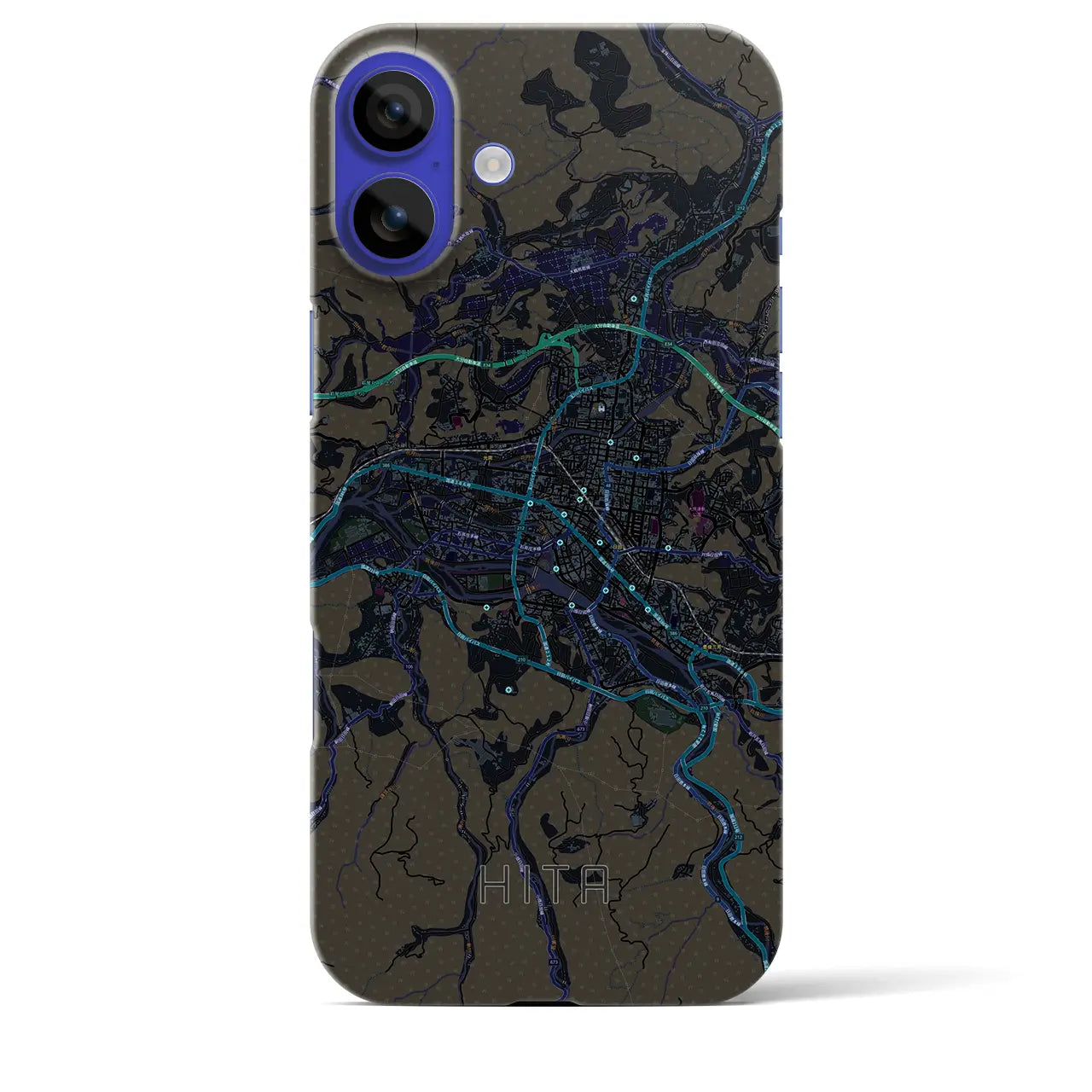 【日田2(大分県)】地図柄iPhoneケース(バックカバータイプ)