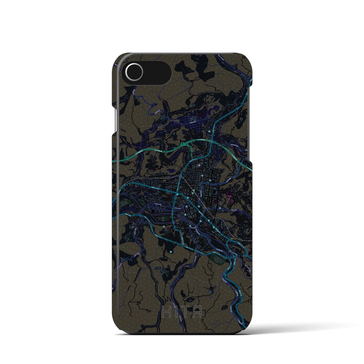 【日田2(大分県)】地図柄iPhoneケース(バックカバータイプ)