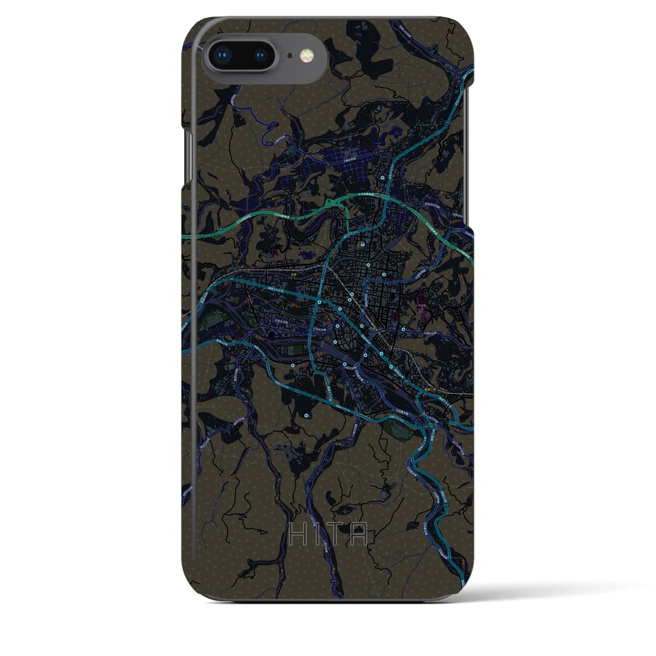 【日田2(大分県)】地図柄iPhoneケース(バックカバータイプ)