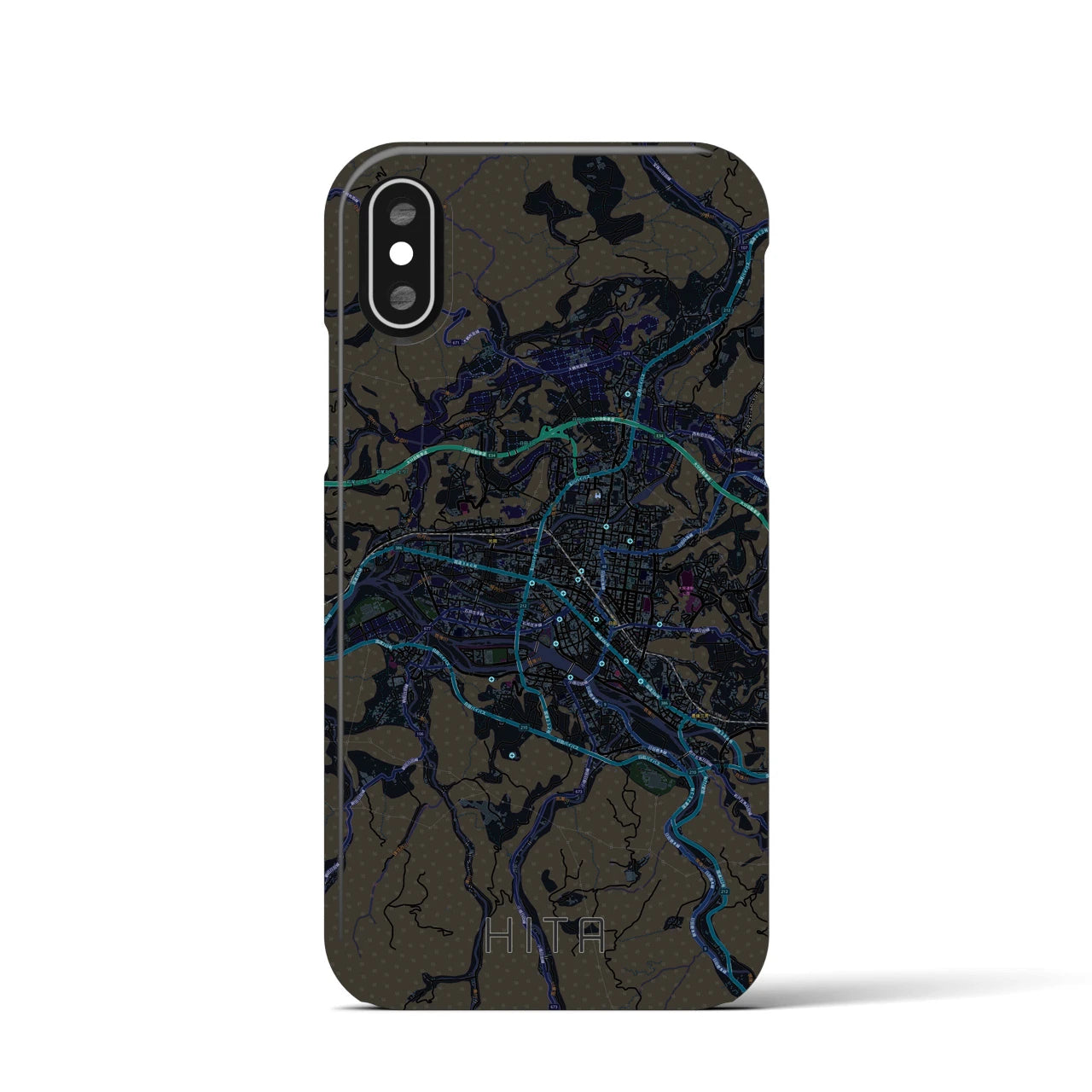 【日田2(大分県)】地図柄iPhoneケース(バックカバータイプ)