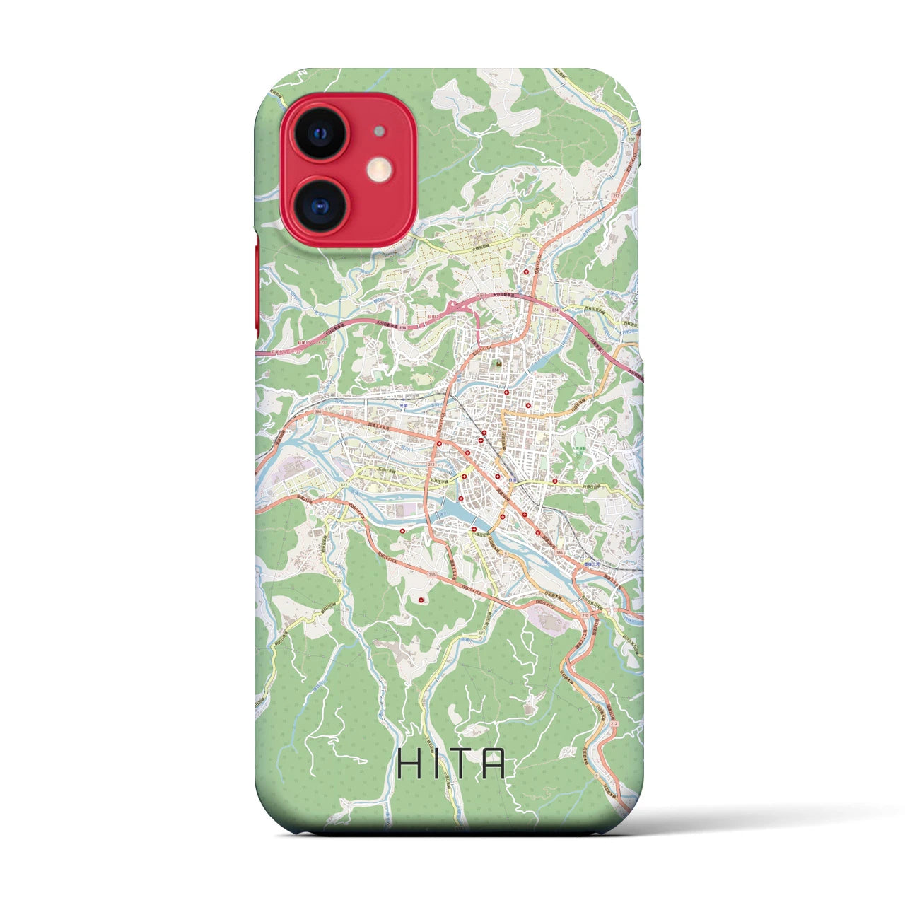 【日田2(大分県)】地図柄iPhoneケース(バックカバータイプ)