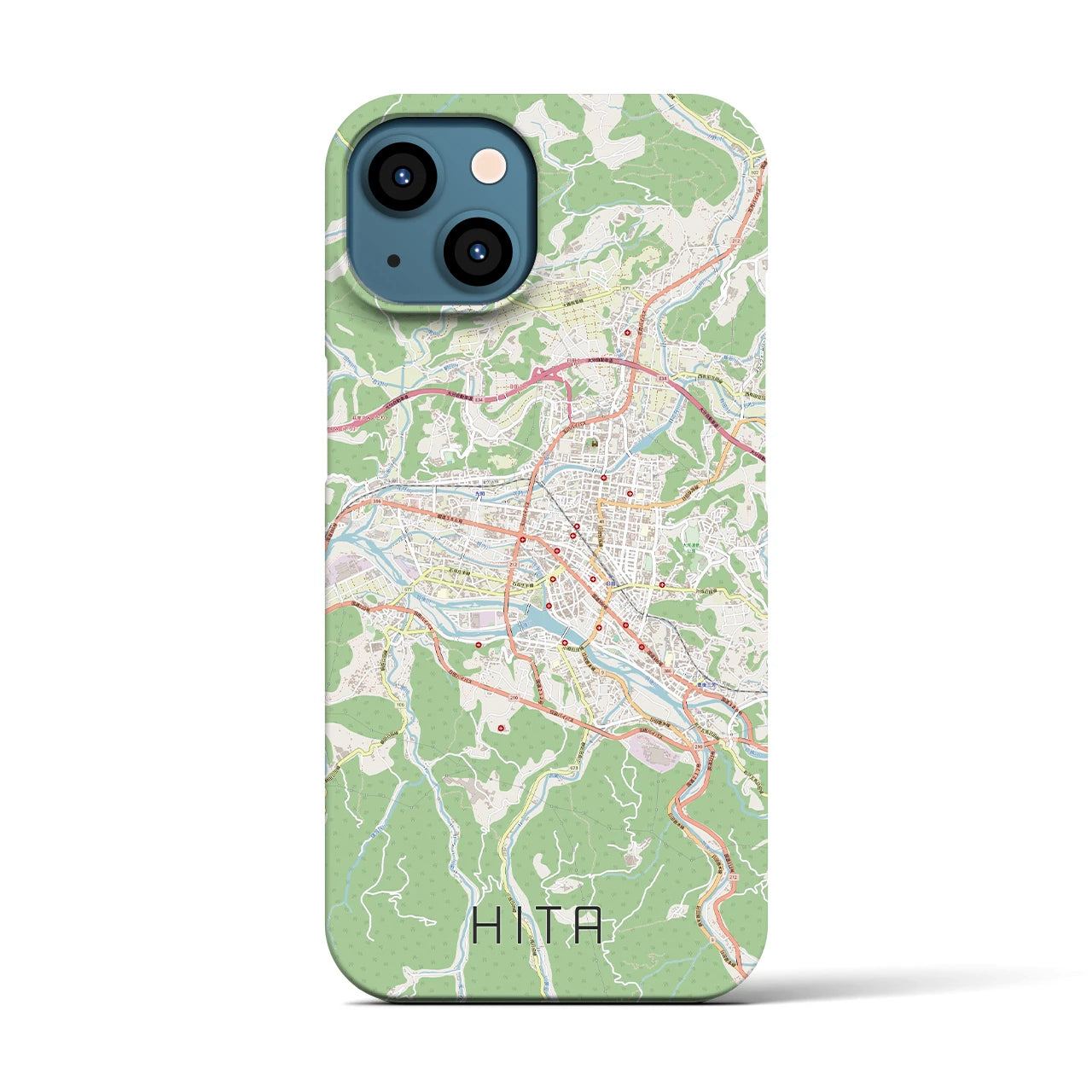 【日田2(大分県)】地図柄iPhoneケース(バックカバータイプ)