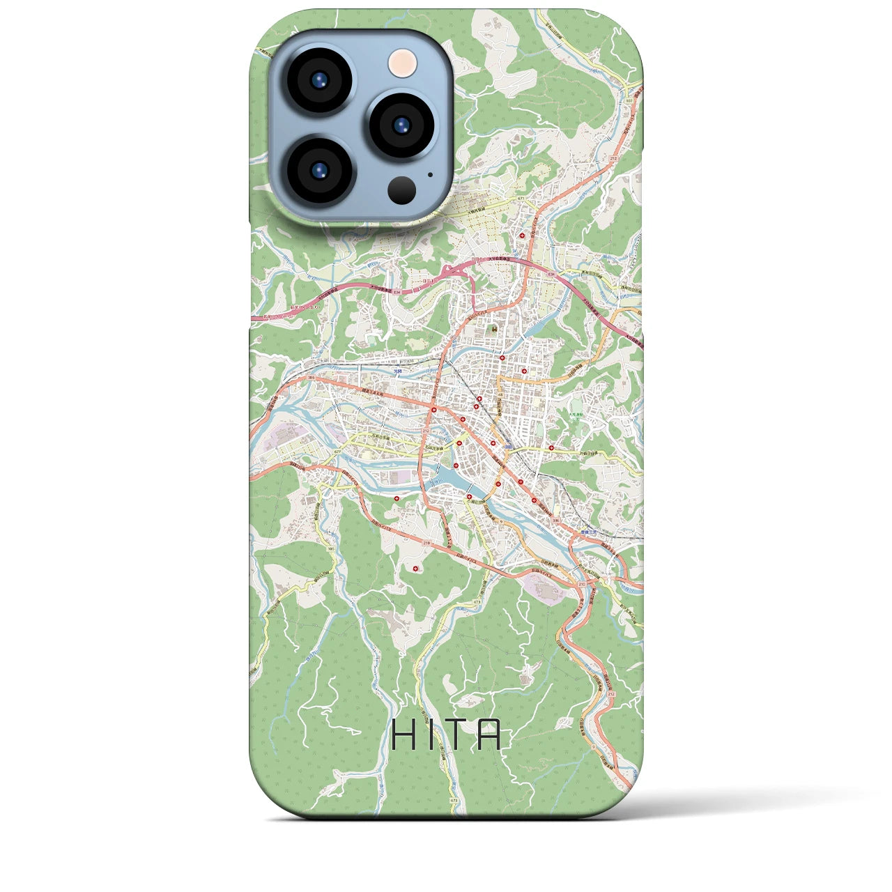 【日田2(大分県)】地図柄iPhoneケース(バックカバータイプ)