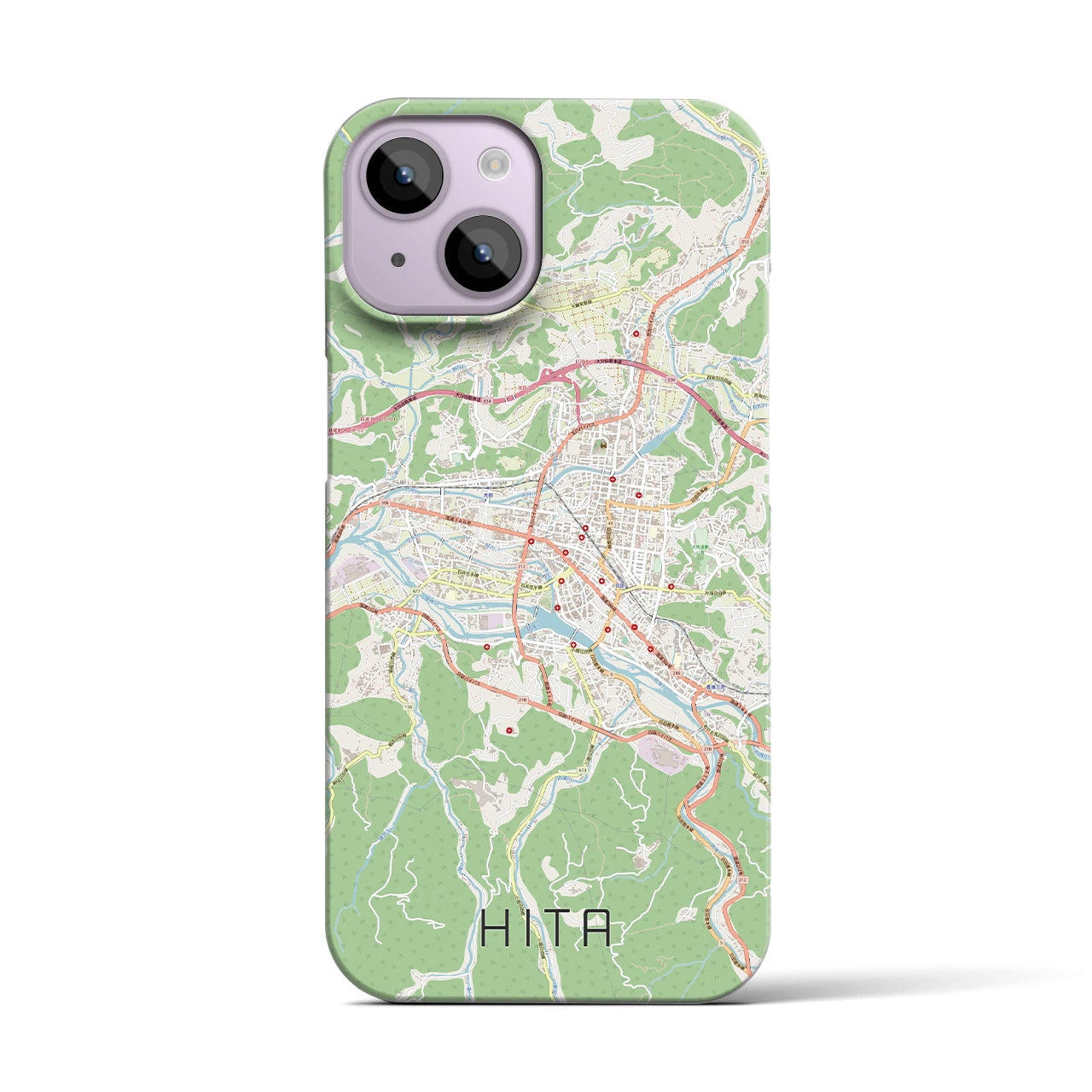 【日田2(大分県)】地図柄iPhoneケース(バックカバータイプ)