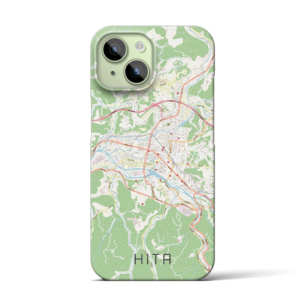 【日田2(大分県)】地図柄iPhoneケース(バックカバータイプ)