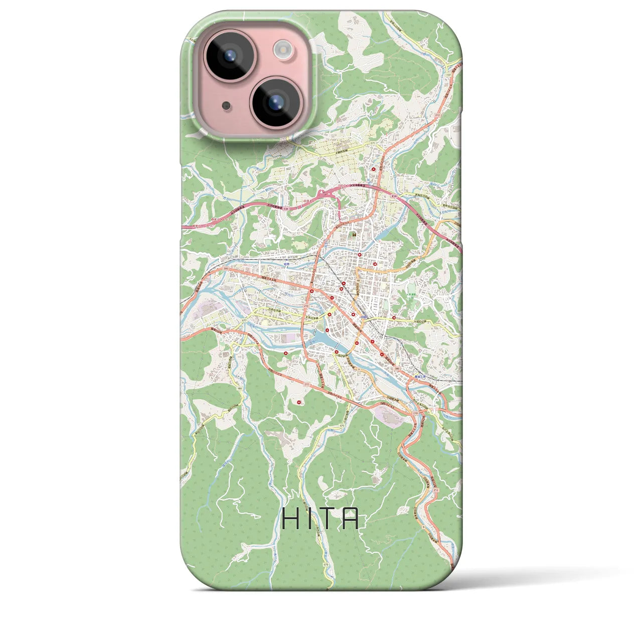 【日田2(大分県)】地図柄iPhoneケース(バックカバータイプ)