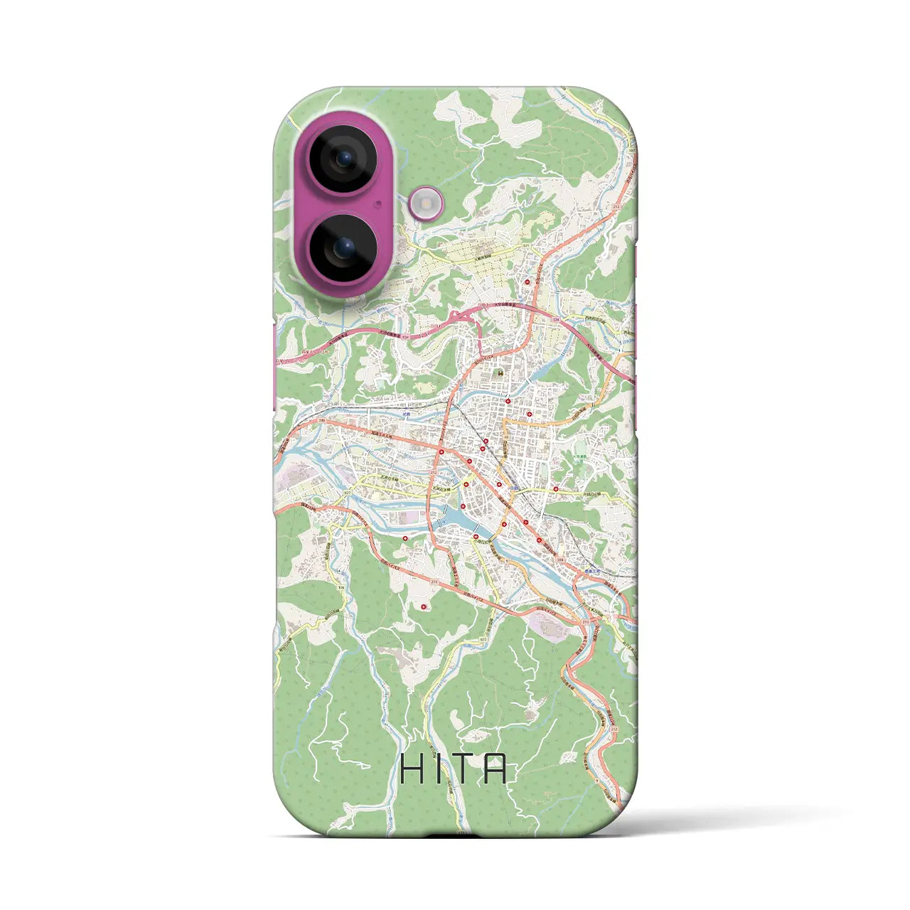 【日田2(大分県)】地図柄iPhoneケース(バックカバータイプ)