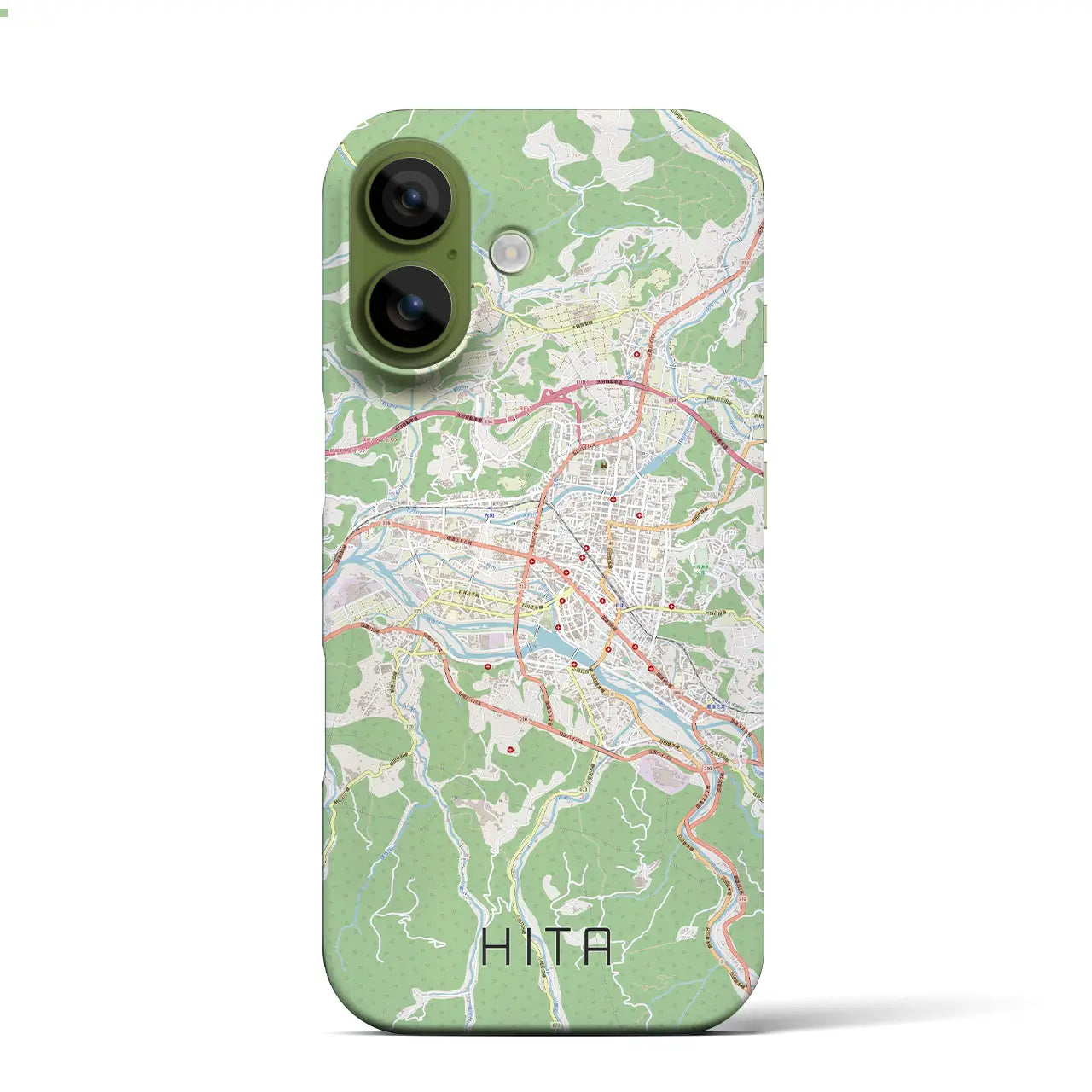 【日田2(大分県)】地図柄iPhoneケース(バックカバータイプ)