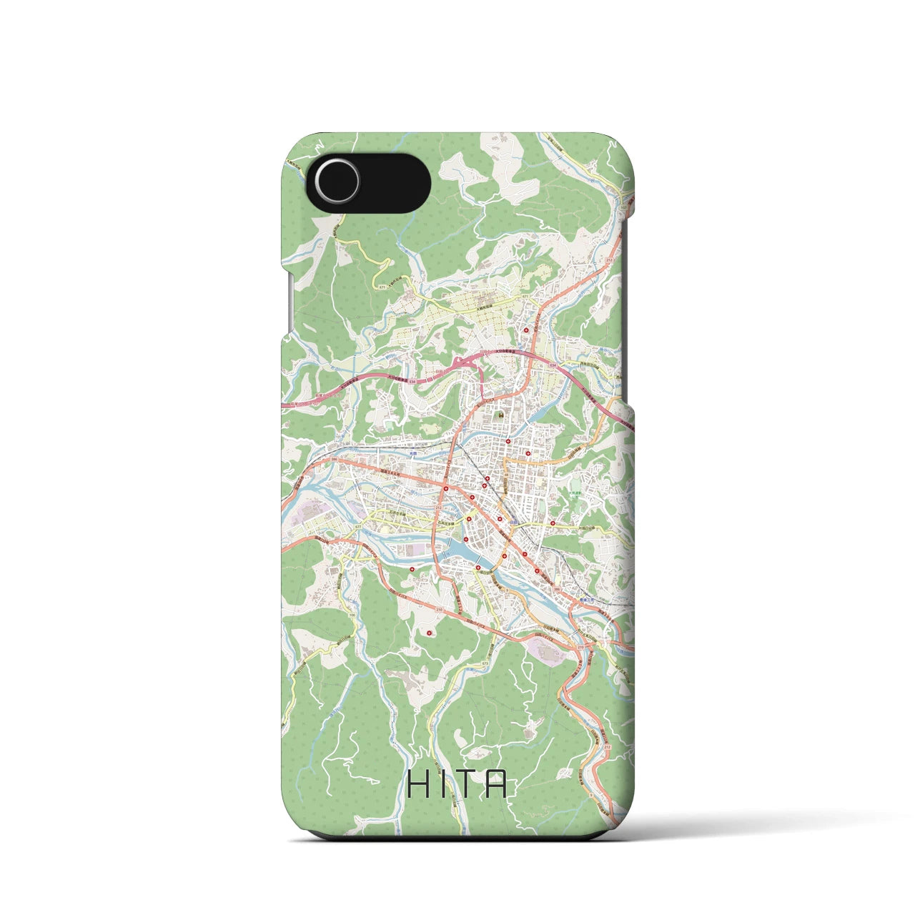 【日田2(大分県)】地図柄iPhoneケース(バックカバータイプ)