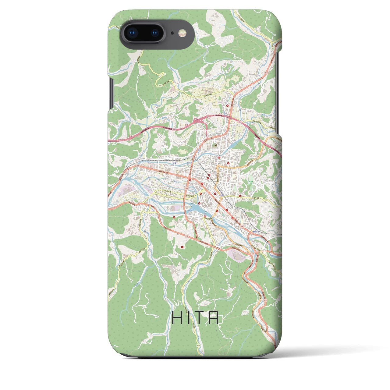 【日田2(大分県)】地図柄iPhoneケース(バックカバータイプ)