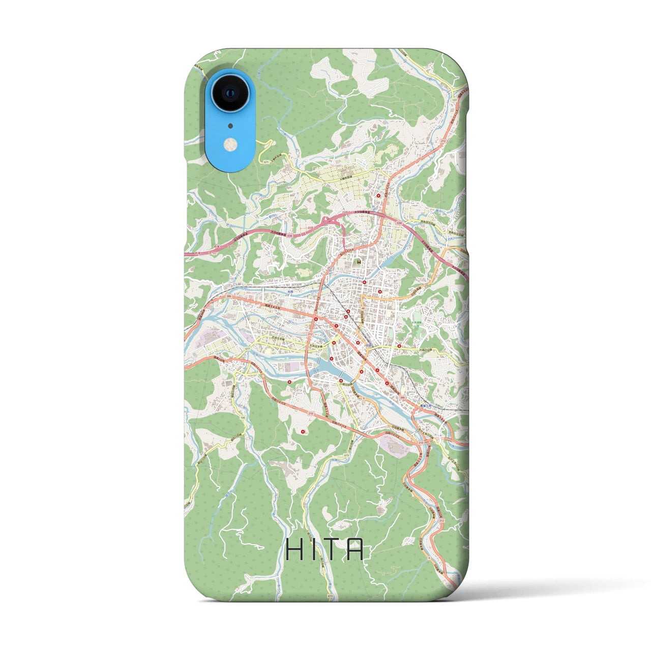 【日田2(大分県)】地図柄iPhoneケース(バックカバータイプ)