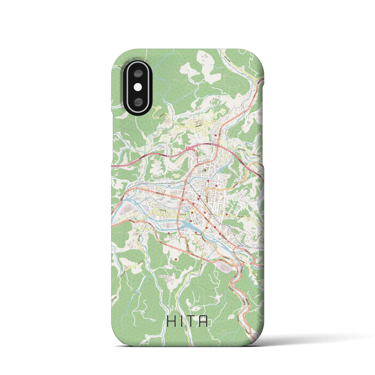 【日田2(大分県)】地図柄iPhoneケース(バックカバータイプ)