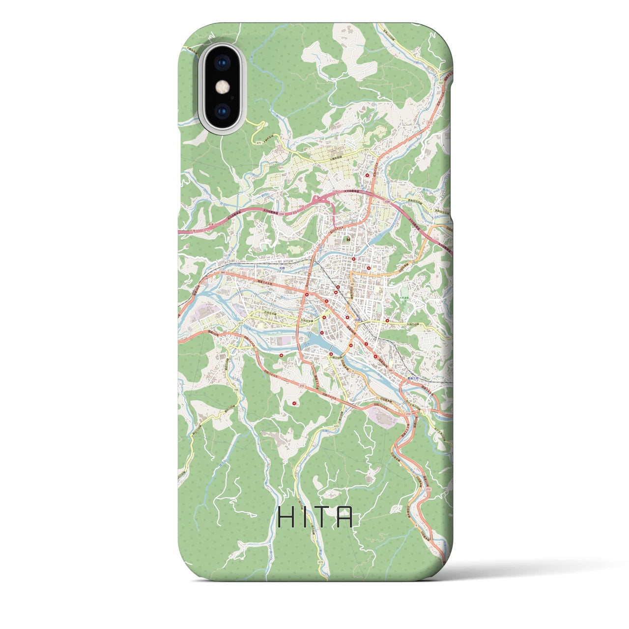 【日田2(大分県)】地図柄iPhoneケース(バックカバータイプ)