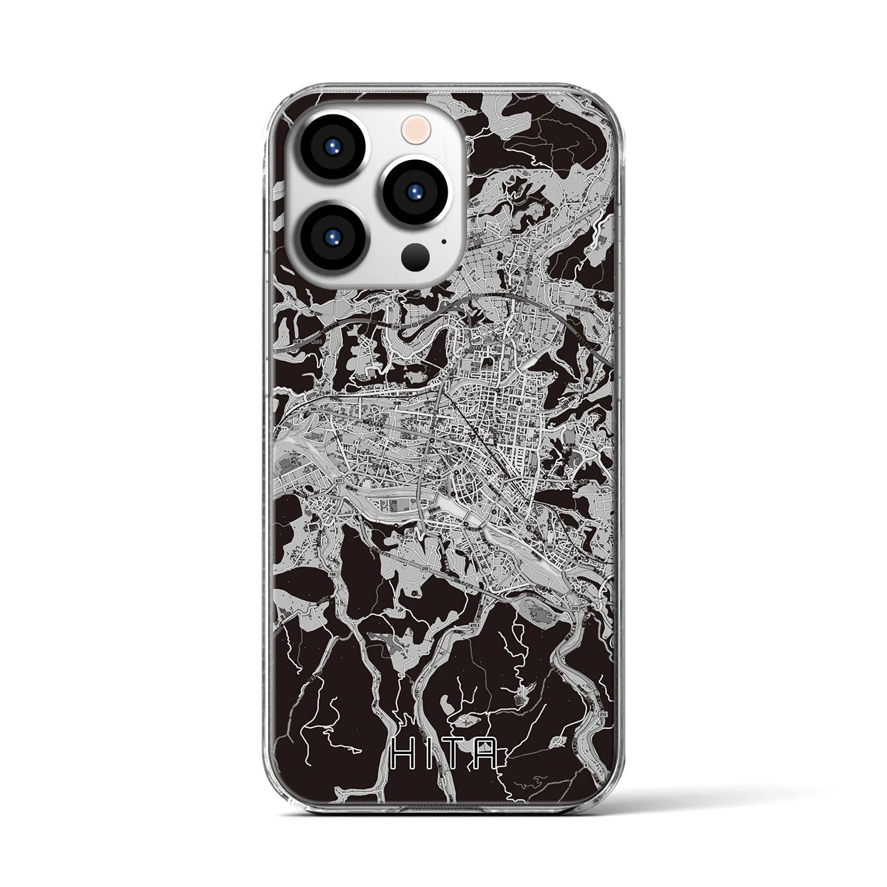 【日田2(大分県)】地図柄iPhoneケース(クリアタイプ)