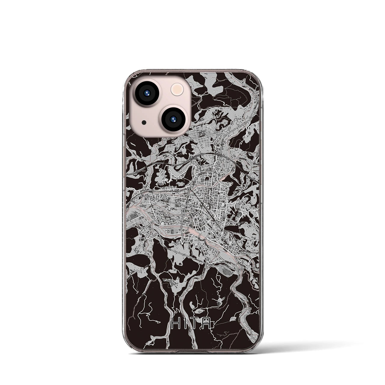 【日田2(大分県)】地図柄iPhoneケース(クリアタイプ)