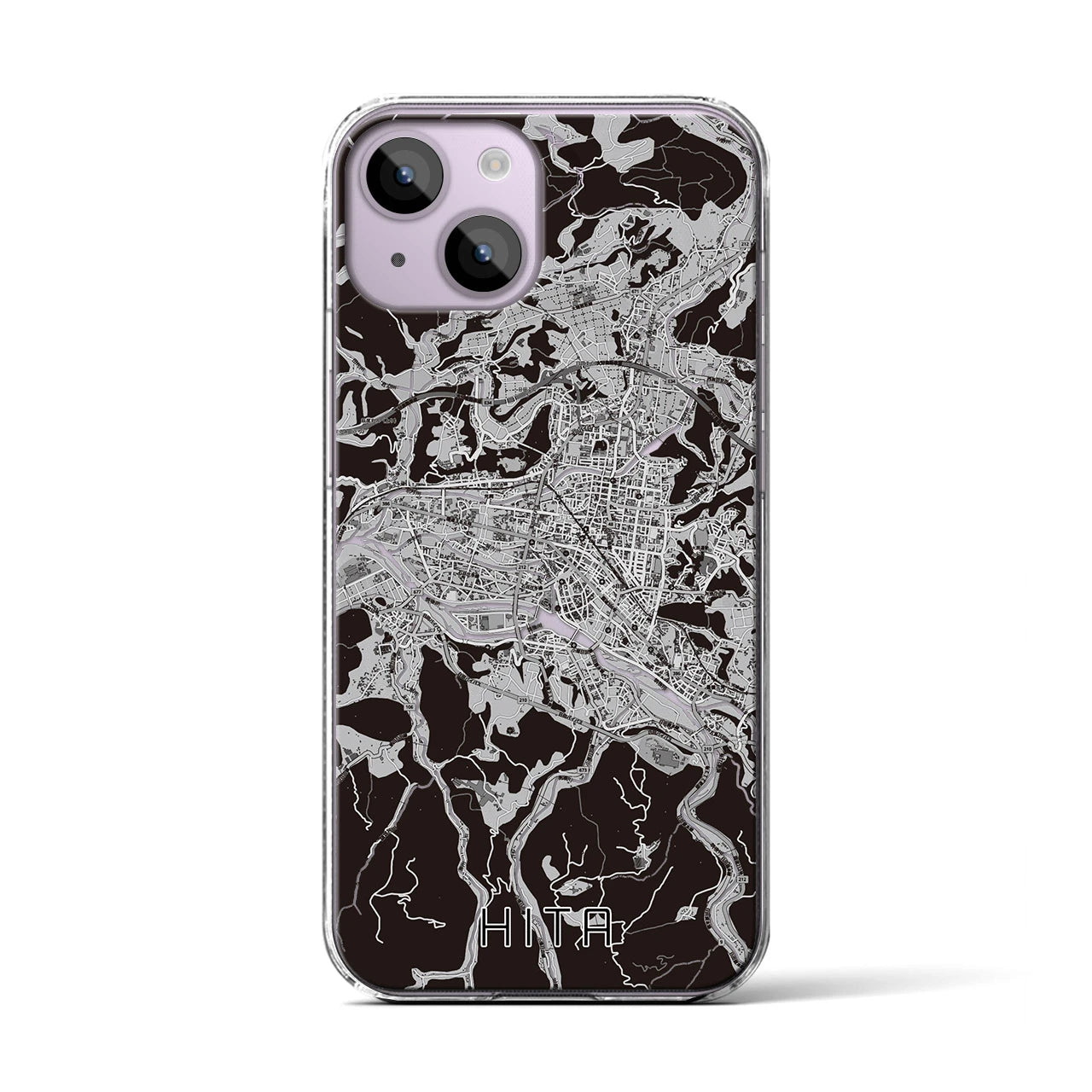 【日田2(大分県)】地図柄iPhoneケース(クリアタイプ)