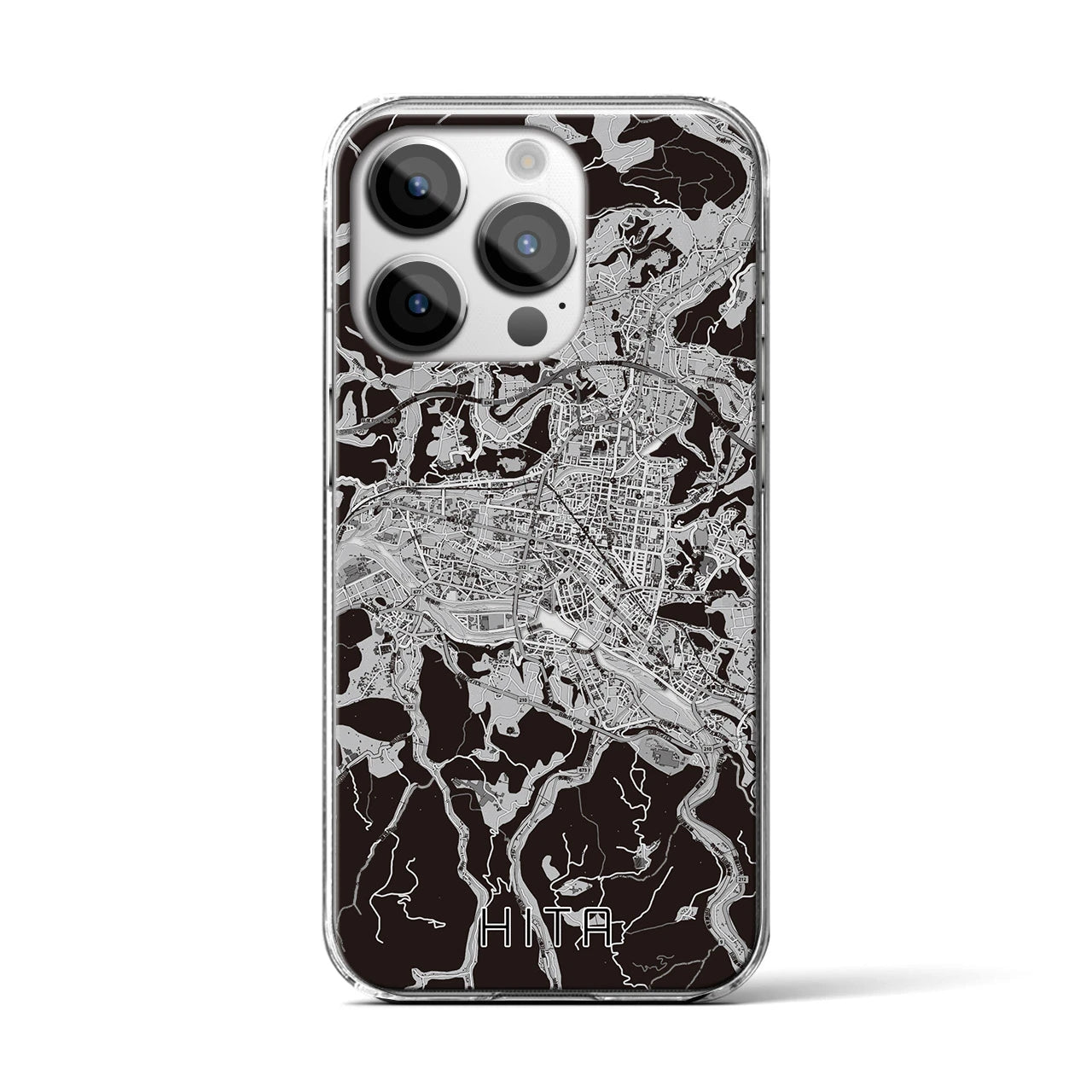 【日田2(大分県)】地図柄iPhoneケース(クリアタイプ)