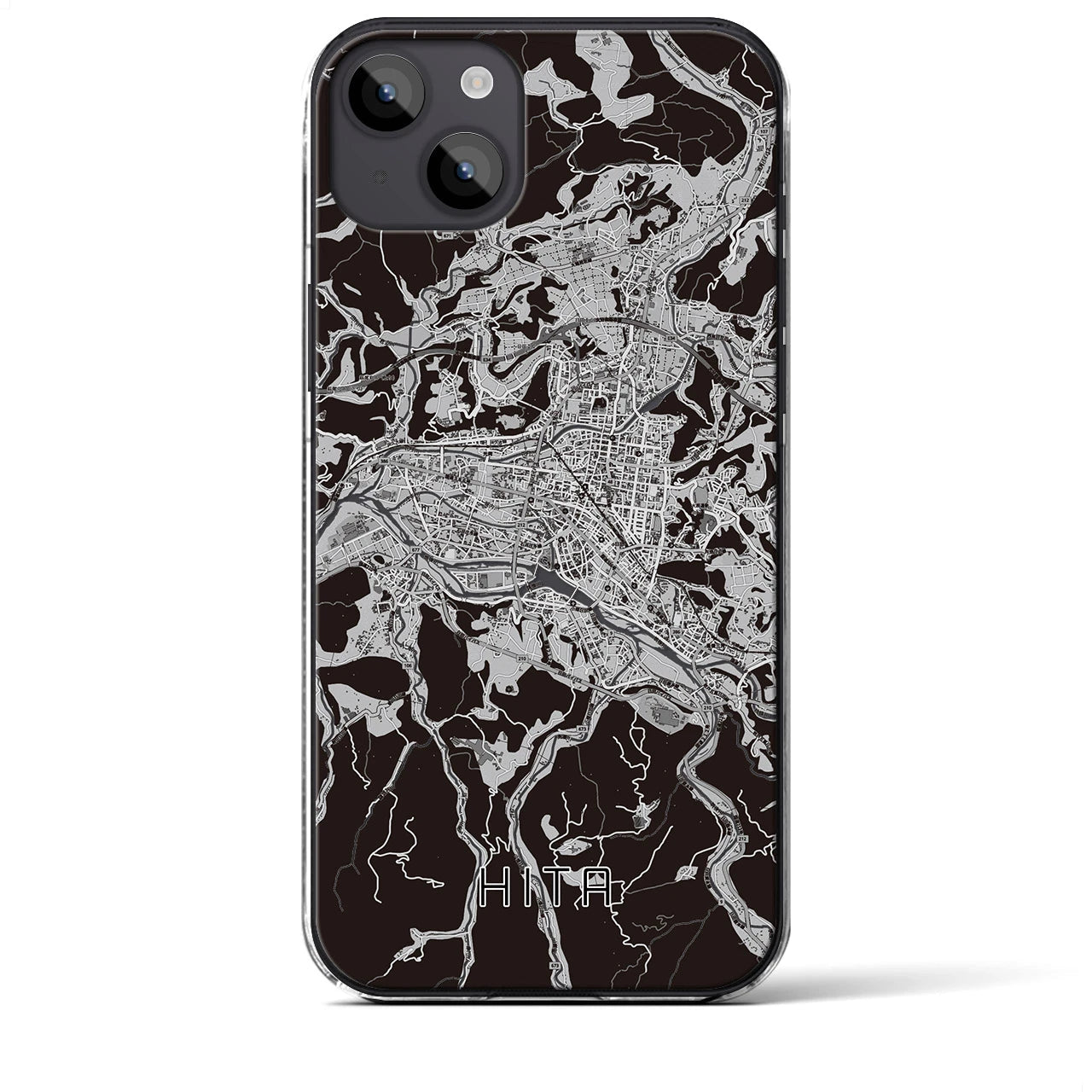 【日田2(大分県)】地図柄iPhoneケース(クリアタイプ)