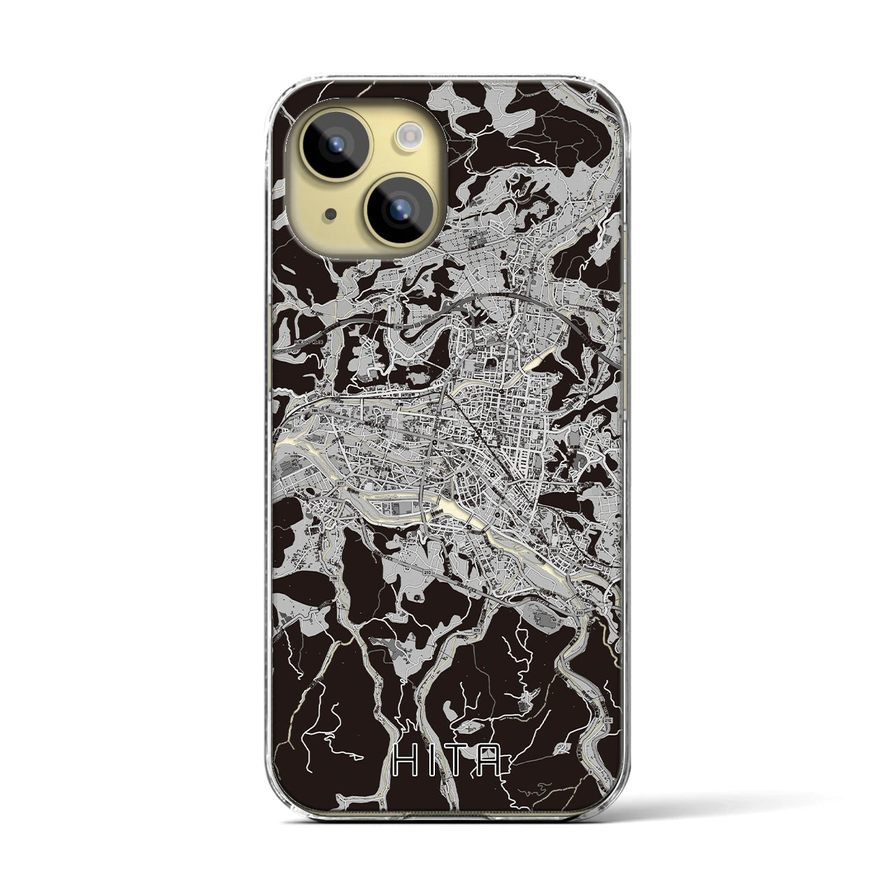 【日田2(大分県)】地図柄iPhoneケース(クリアタイプ)