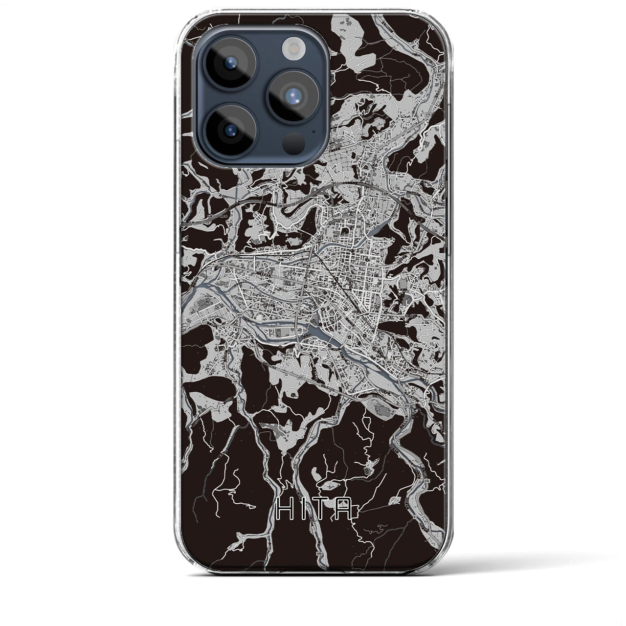 【日田2(大分県)】地図柄iPhoneケース(クリアタイプ)