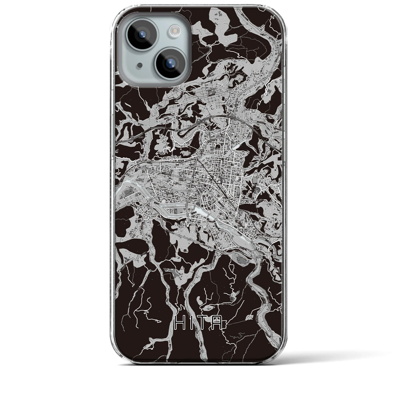 【日田2(大分県)】地図柄iPhoneケース(クリアタイプ)